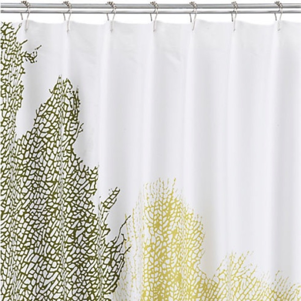 CB2 Vintage New “Coral,” Shower Curtain
